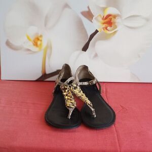 Fergalicious Flat Sandals, Snake Print, 7.5